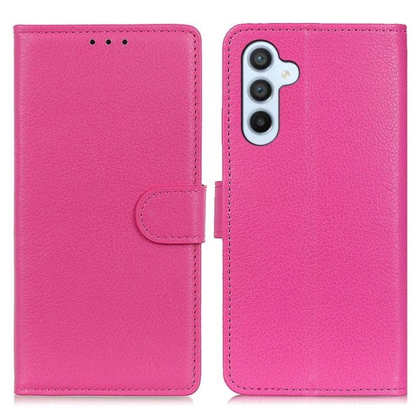 Samsung Galaxy A24 Litchi Læder Cover m. Pung - Lyserød Hot on Sale