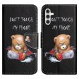 Samsung Galaxy A24 Læder Cover m. Pung & Ståfunktion -  Dont Touch My phone  Bjørn Fashion