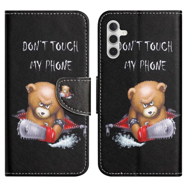 Samsung Galaxy A24 Læder Cover m. Pung & Ståfunktion -  Dont Touch My phone  Bjørn Fashion