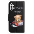 Samsung Galaxy A24 Læder Cover m. Pung & Ståfunktion -  Dont Touch My phone  Bjørn Fashion