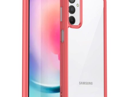 Samsung Galaxy A24 Acrylic Combo Cover Gennemsigtig   Rød Online Hot Sale