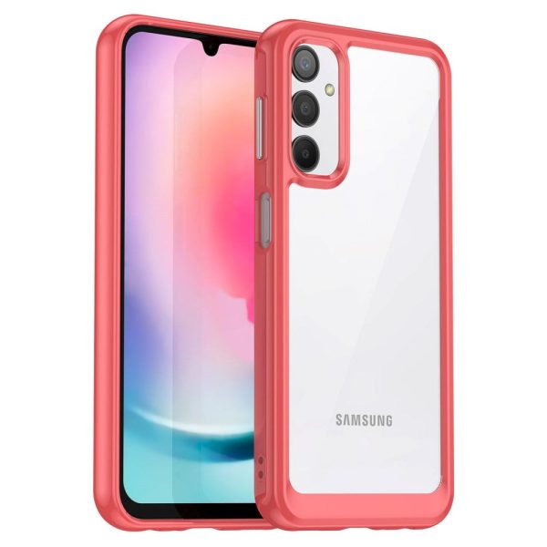 Samsung Galaxy A24 Acrylic Combo Cover Gennemsigtig   Rød Online Hot Sale