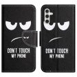 Samsung Galaxy A24 Læder Cover m. Pung & Ståfunktion -  Dont Touch My phone  For Cheap