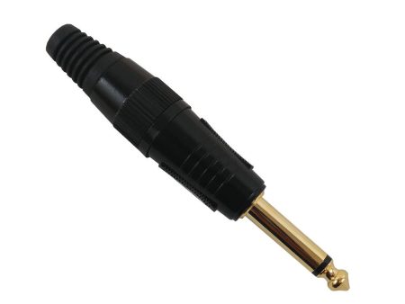 TS Gold Plated (male) 1 4 inch - Mono Male Solder Connector Black Online Sale