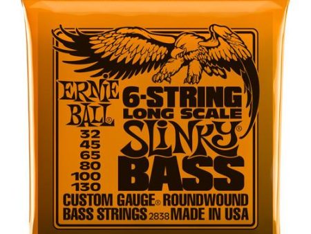 Ernie Ball 2838EB Bass 6-Str Slinky Long Scale Slinky Nickel Wound Electric Bass Strings 6-String Set 032 - 130 For Discount