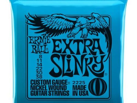 Ernie Ball 2225EB Nickl Extra Slinky Extra Slinky Nickel Wound Electric Guitar Strings 6-String Set 008 - 038 Supply