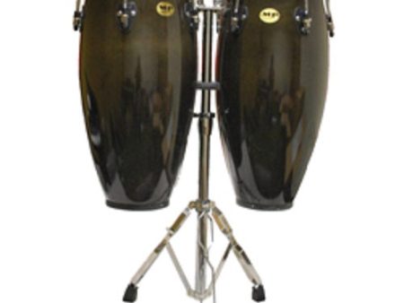 Mano Percussion MP-1601 10” - 11” Double Conga Set w  Stand - Black Online now