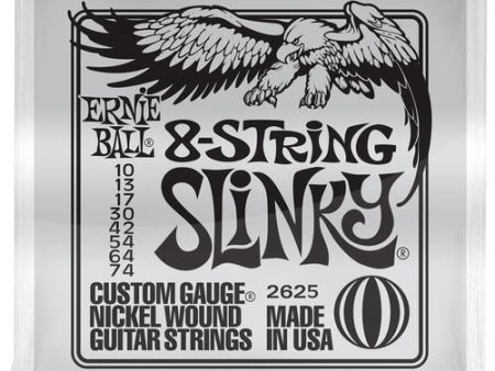 Ernie Ball 2625EB 8-String Slinky Nickel Wound Electric Guitar Strings 0.10 - 0.74 Online now