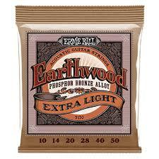 Ernie Ball 2150EB Earthwd Phos Ex-Lt Earthwood Extra Light Phosphor Bronze Acoustic String Set 010 - 050 Supply