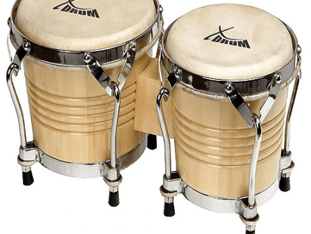 Mano Percussion MP1778-NA 7” - 8” Bongo Set w  Traditional Rims - Natural Online Hot Sale