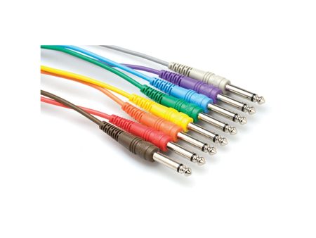 Hosa CPP-845 Unbalanced Patch Cables, 1 4 IN TS to same, 8 PC 1.5 FT For Discount