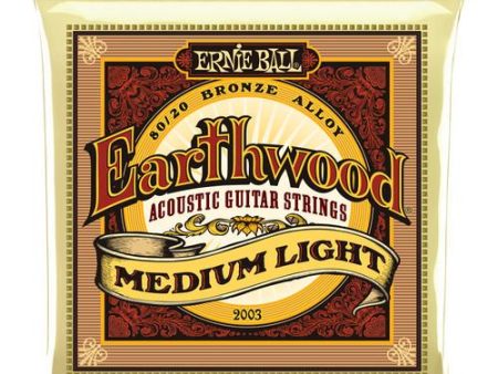 Ernie Ball 2003EB Earthwd 8020 Md-L Earthwood Medium Light Acoustic Guitar Strings 8020 Bronze 12 - 54 on Sale