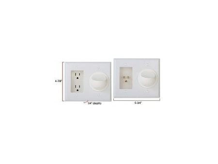 WattBox WB-PowerFlex-S-WHT PowerFlex with Duplex Wall Plate and Silicon A V Pass Through Kit, White on Sale