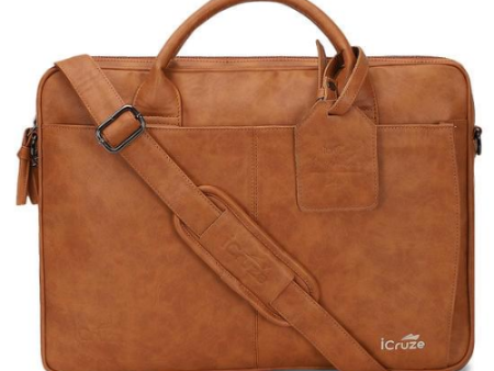 iCruze Elite Slim 15 inch Messenger Bag Tan Hot on Sale