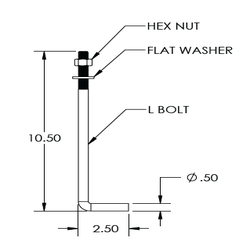 PEDESTAL PRO L-Bolt-500 L-bolt Pedestal Mounting Kit - 1 2  Bolts Online Sale