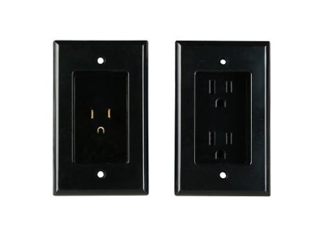 WattBox WB-PowerLink2-BLK PowerLink2 with Duplex Wall Plates and 3  Power Cord Kit, Black Hot on Sale