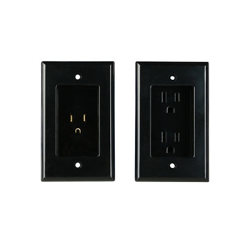 WattBox WB-PowerLink2-BLK PowerLink2 with Duplex Wall Plates and 3  Power Cord Kit, Black Hot on Sale