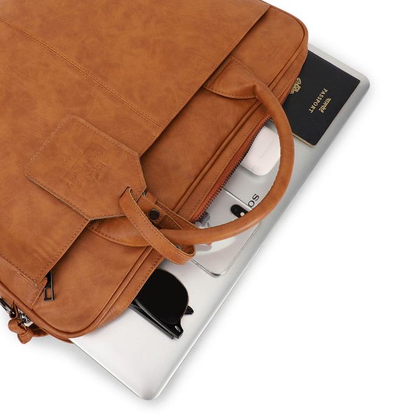 iCruze Elite Slim 15 inch Messenger Bag Tan Hot on Sale