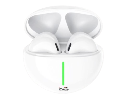 iCruze Oval TWS Earbuds (White) on Sale