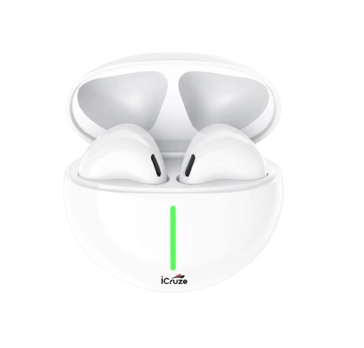 iCruze Oval TWS Earbuds (White) on Sale