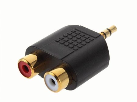 Gold Plated 3.5mm Stereo to 2-RCA Male to Female Adapter Hot on Sale