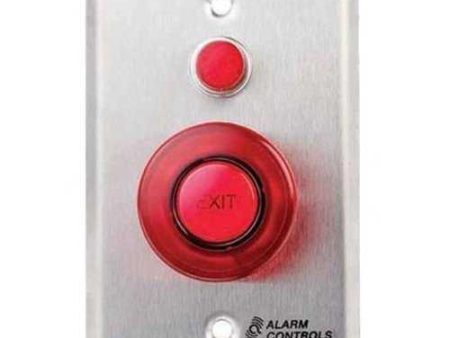 Alarm Controls TS-56R Latching Monitor and Control Station, 1-1 2  Alternating Red Push Button, 1 2  Red LED, Single Gang, Stainless Steel Cheap