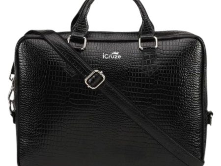 iCruze Delite Leather Bag Black Online now