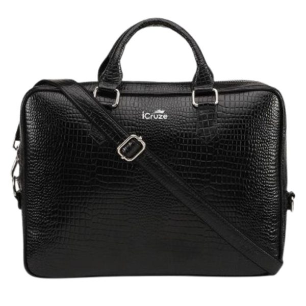 iCruze Delite Leather Bag Black Online now