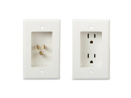 WattBox WB-PowerLink2-WHT PowerLink2 with Duplex Wall Plates and 3  Power Cord Kit, White Online Sale