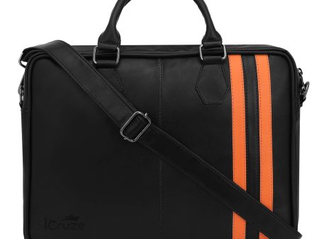 iCruze Vegan Leather Messenger Bag Black Discount